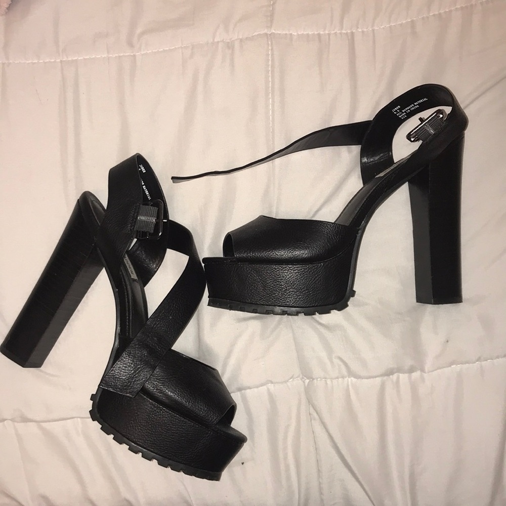 Black platform heels